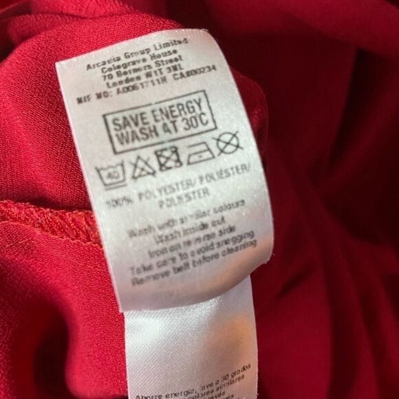 Dorothy Perkins Raspberry Collarless Shirt Dress Size 4 - Picture 10 of 11